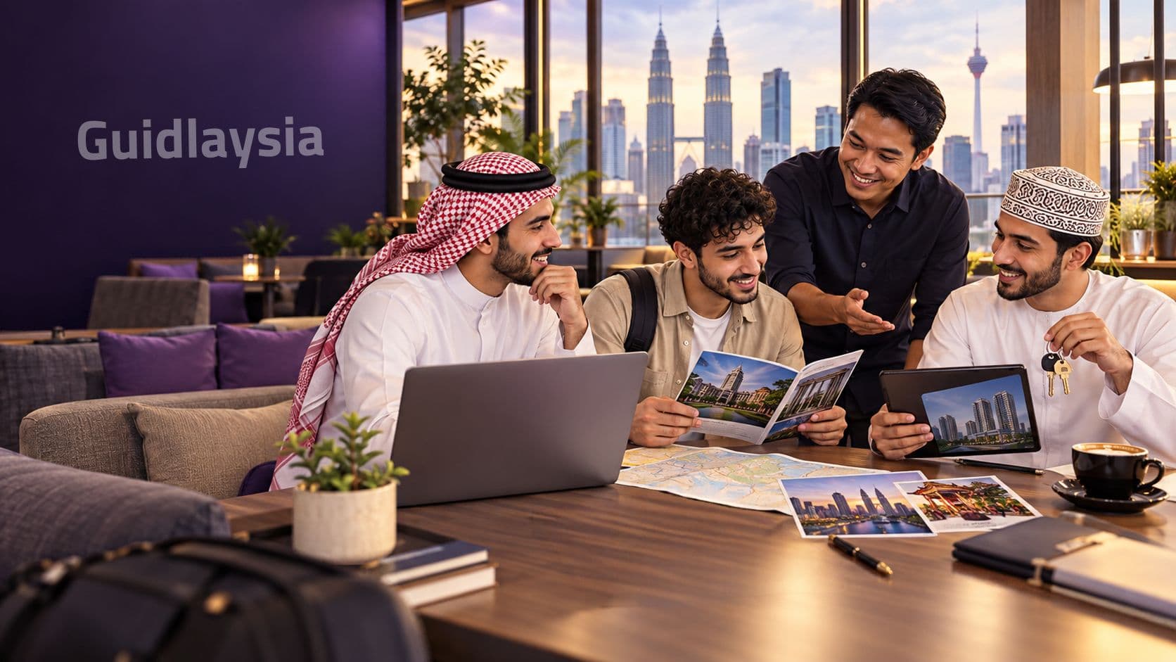 أصدقاء من مجتمع جايدليزيا يخططون لأيامهم في كوالالمبور